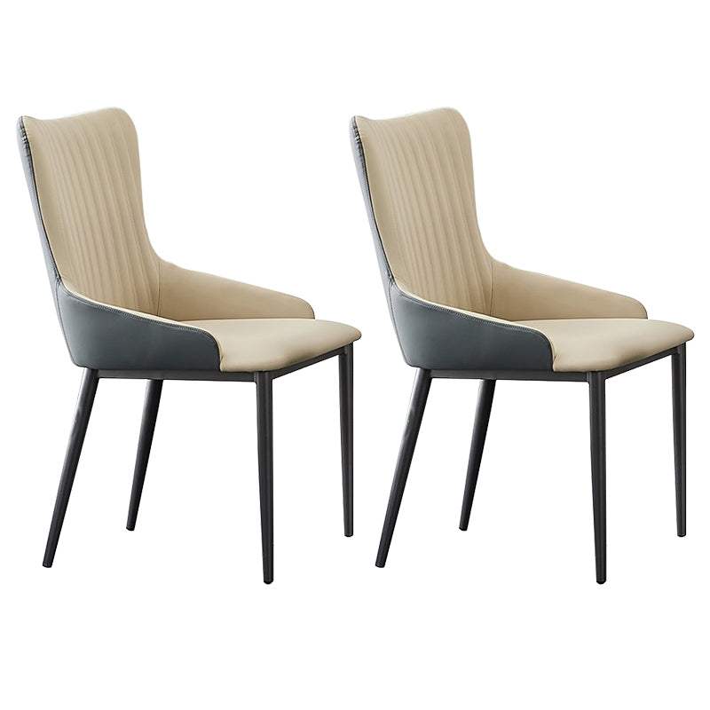 Industrial Arm Chair Solid Back Metal Dining Room Chair for Dining Room