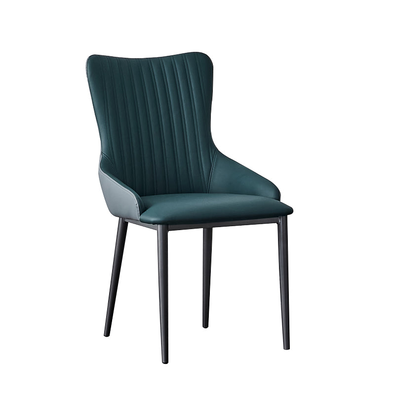 Industrial Arm Chair Solid Back Metal Dining Room Chair for Dining Room