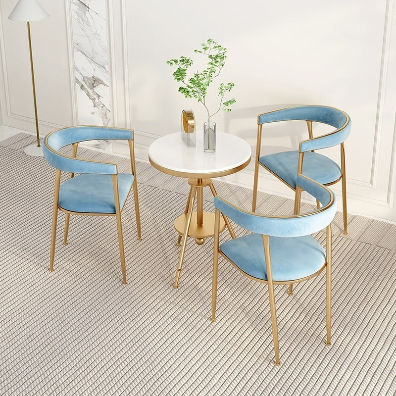 Upholstered Dining Arm Chair Cane Back Dining Chairs for Home Use