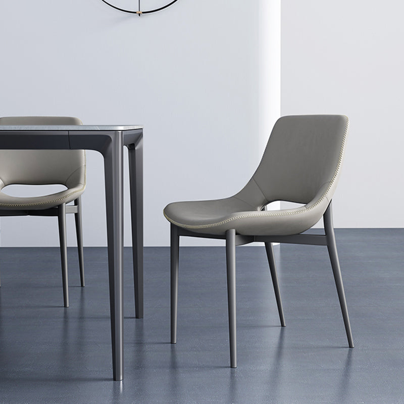 Industrial Side Chair Open Back Metal Dining Room Chair for Home