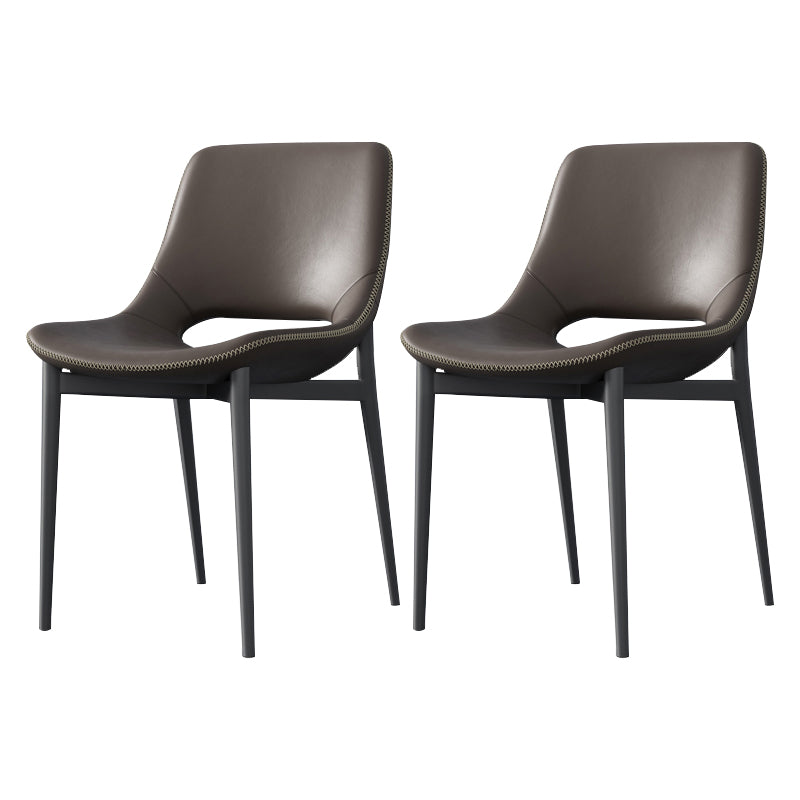 Industrial Side Chair Open Back Metal Dining Room Chair for Home