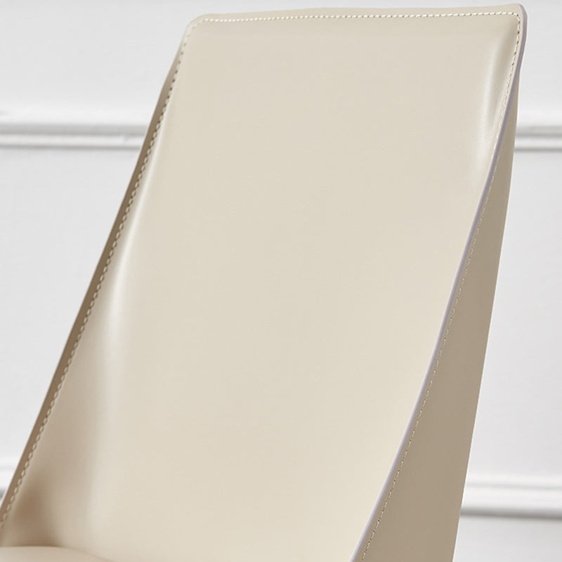 Contemporary Side Chair Faux Leather Solid Back Dining Room Chair for Indoor