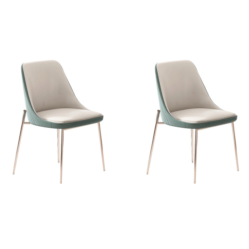 Glam Side Chair Metal Solid Back Dining Room Chair for Indoor