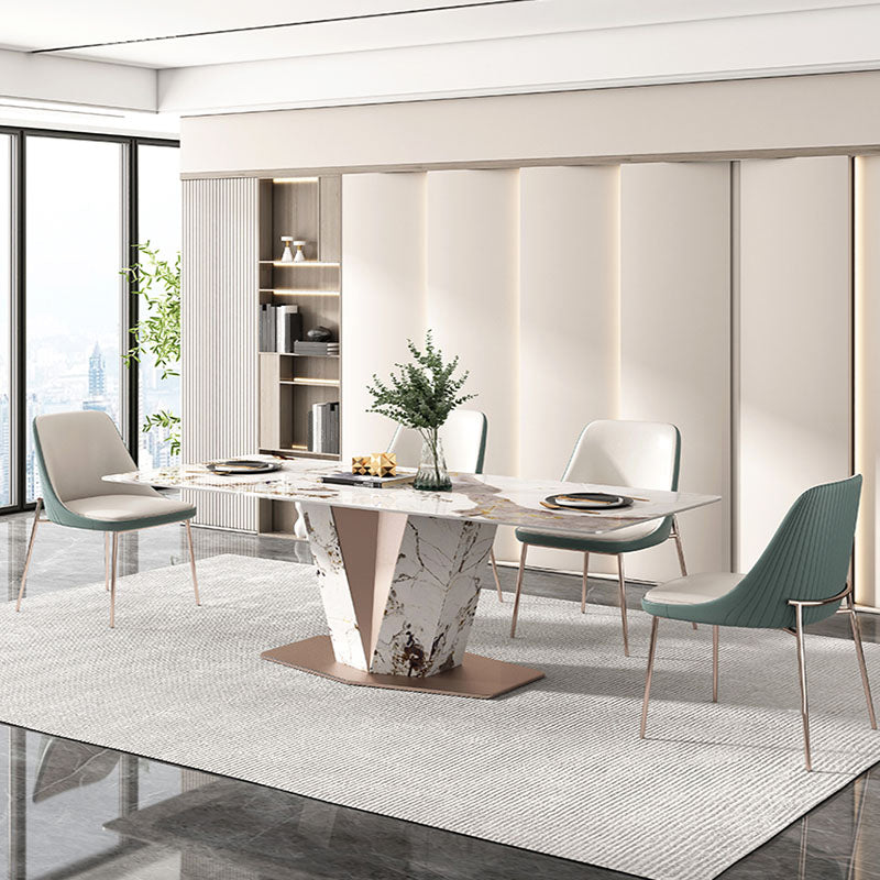 Glam Side Chair Metal Solid Back Dining Room Chair for Indoor