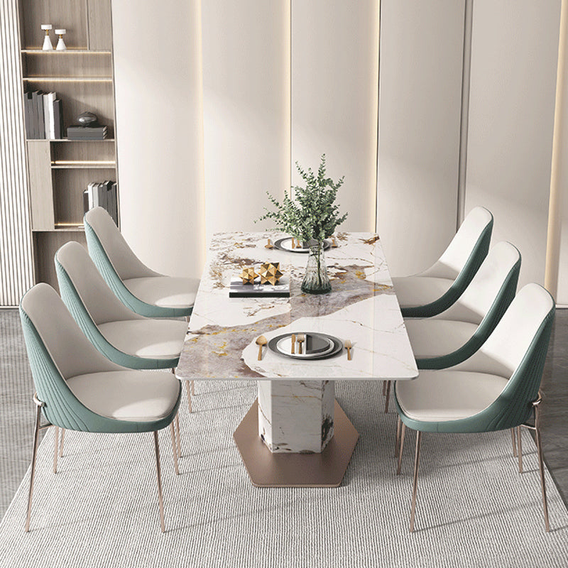 Glam Side Chair Metal Solid Back Dining Room Chair for Indoor