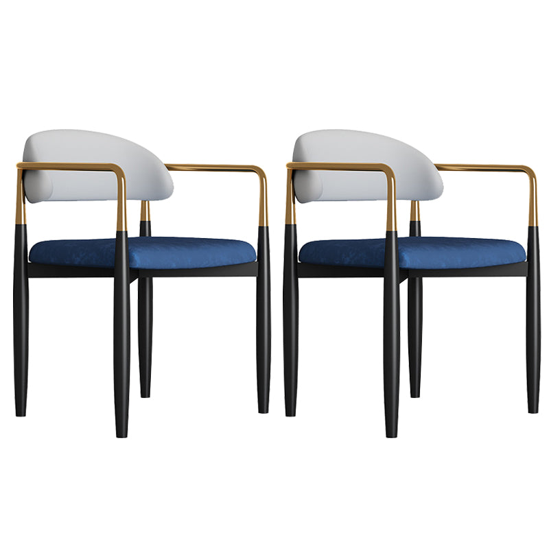 Glam Style Arm Chair Metal Open Back Dining Room Chair for Indoor