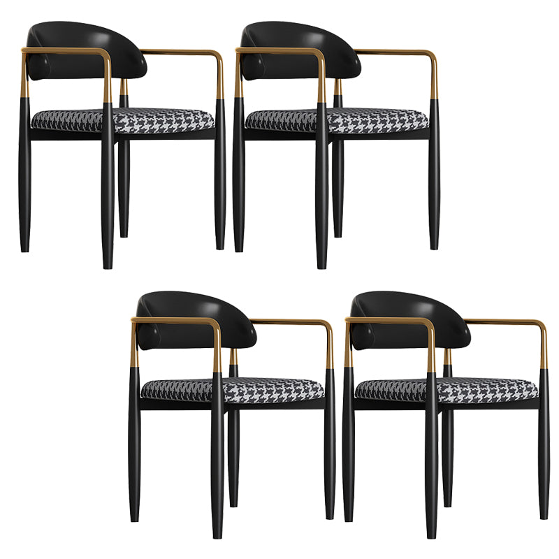 Glam Style Arm Chair Metal Open Back Dining Room Chair for Indoor