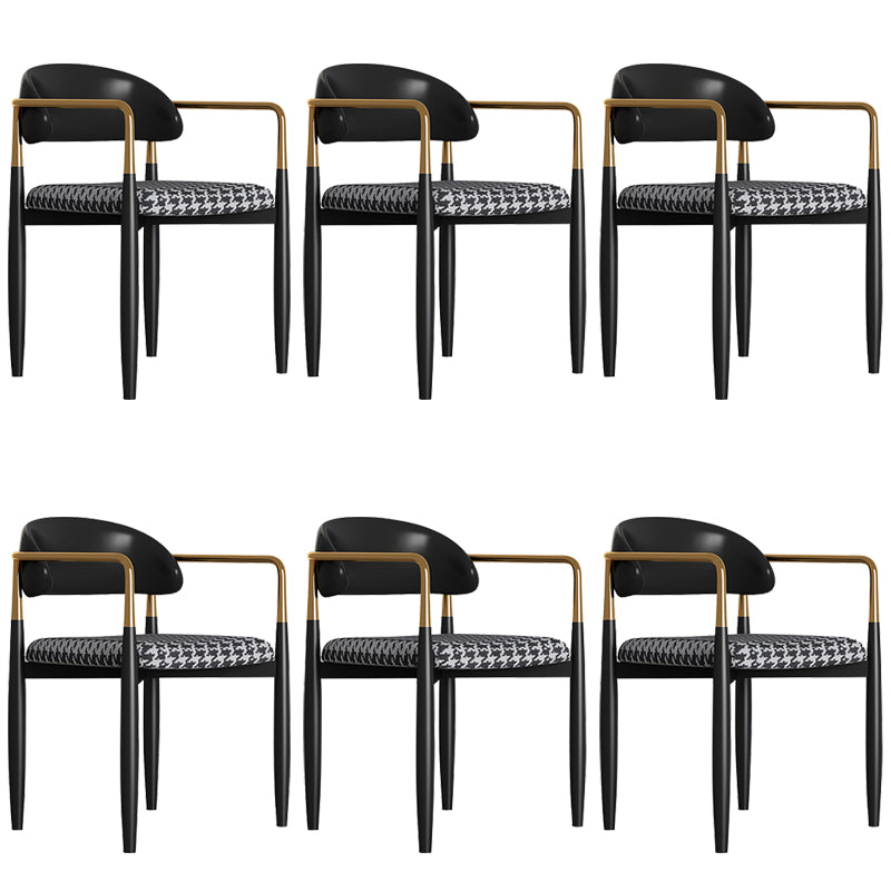 Glam Style Arm Chair Metal Open Back Dining Room Chair for Indoor