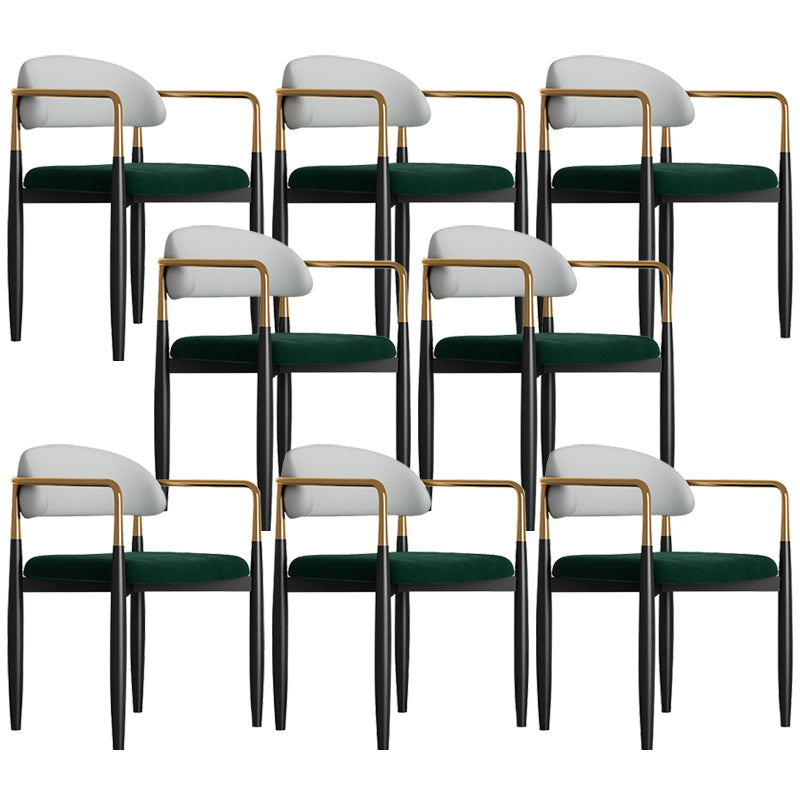 Glam Style Arm Chair Metal Open Back Dining Room Chair for Indoor