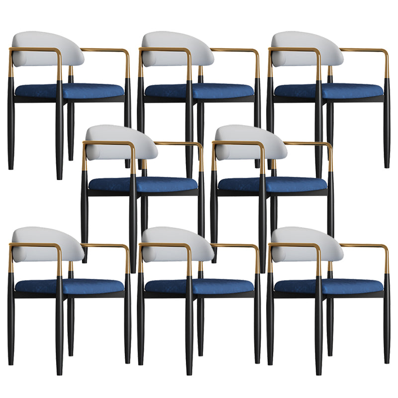 Glam Style Arm Chair Metal Open Back Dining Room Chair for Indoor