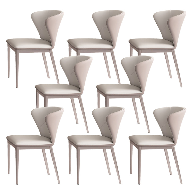 Contemporary Side Chair Faux Leather Solid Back Dining Room Chair for Kitchen