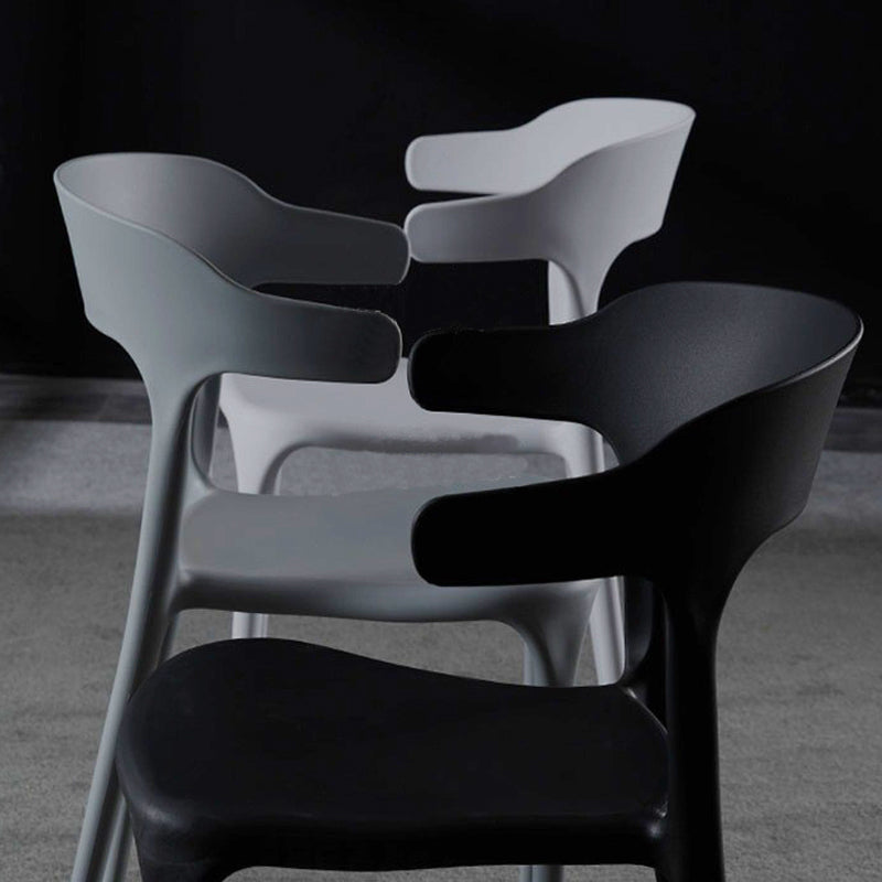 Plastic Modern Dining Chair Open Back Dining Side Chair for Kitchen