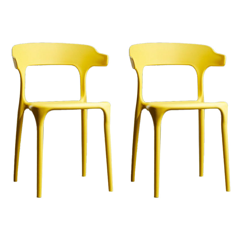 Plastic Modern Dining Chair Open Back Dining Side Chair for Kitchen