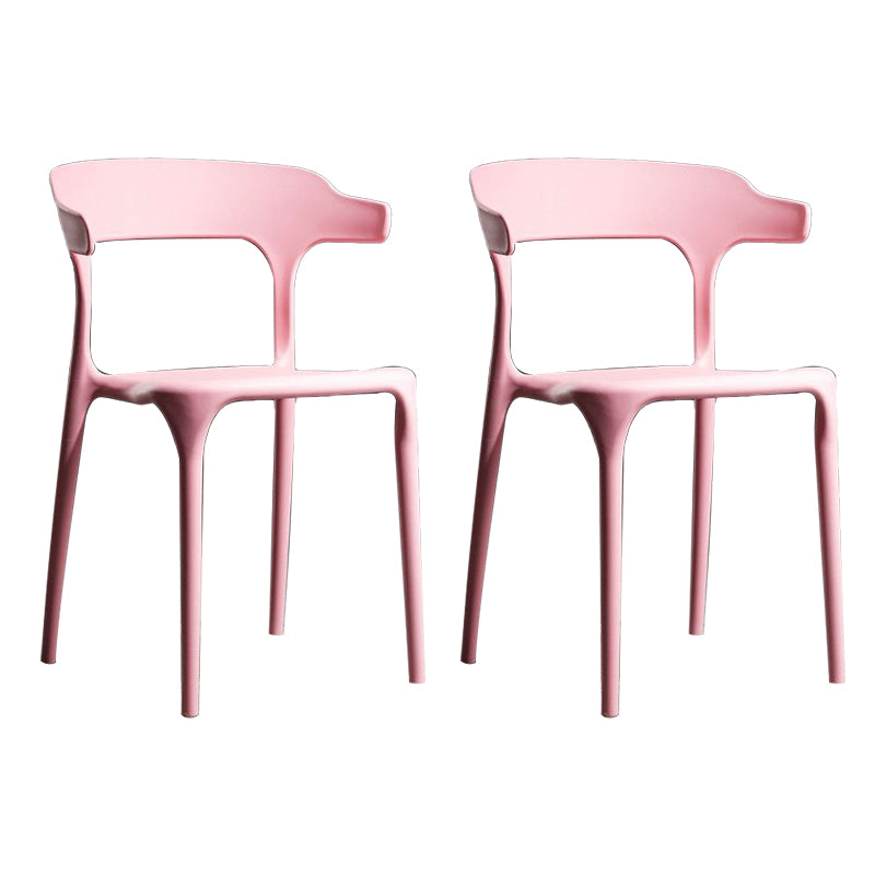 Plastic Modern Dining Chair Open Back Dining Side Chair for Kitchen