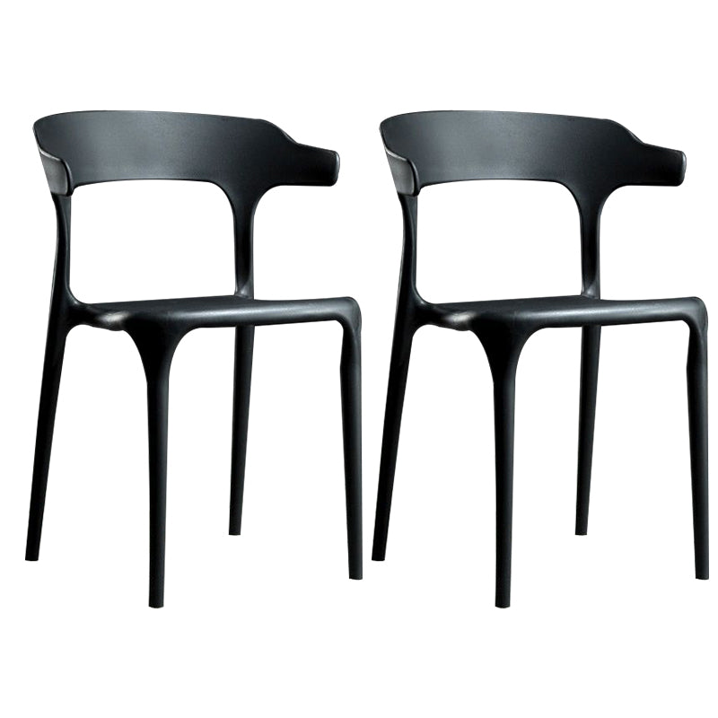 Plastic Modern Dining Chair Open Back Dining Side Chair for Kitchen