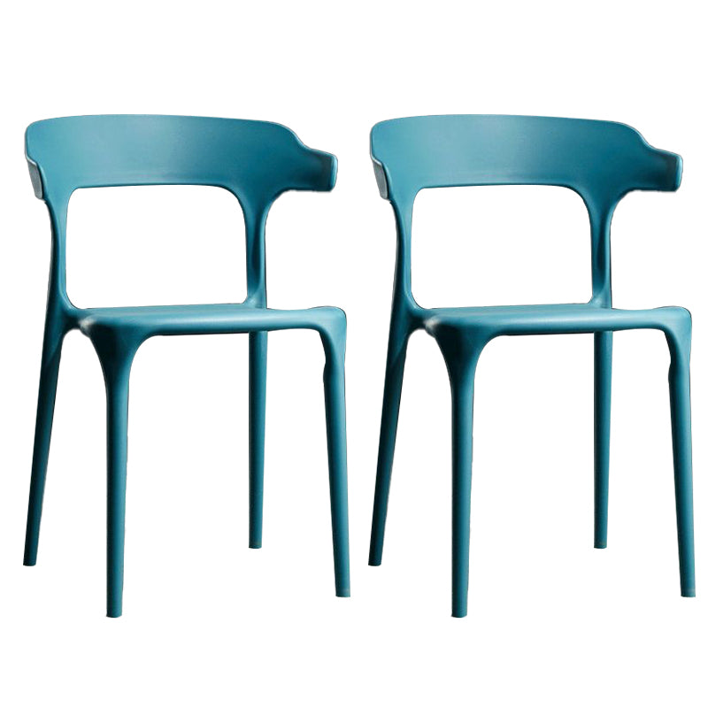 Plastic Modern Dining Chair Open Back Dining Side Chair for Kitchen