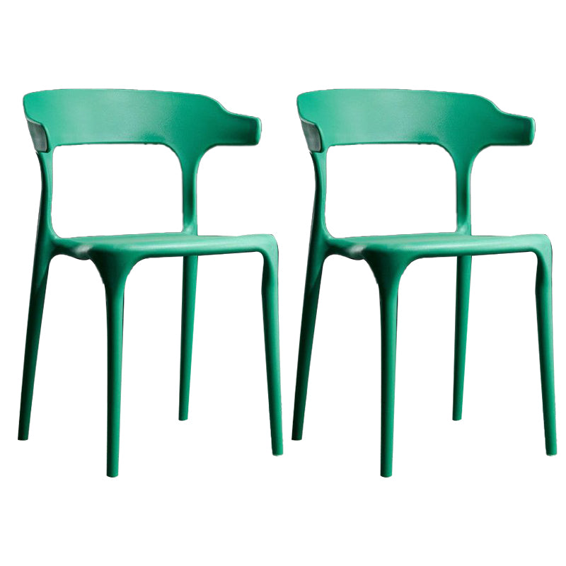 Plastic Modern Dining Chair Open Back Dining Side Chair for Kitchen
