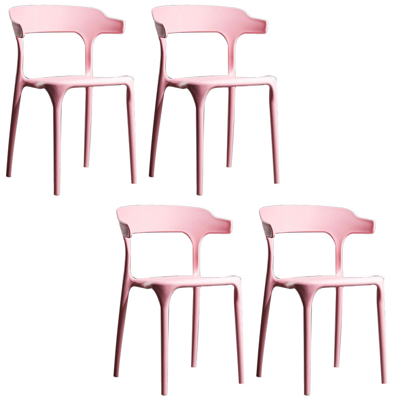 Plastic Modern Dining Chair Open Back Dining Side Chair for Kitchen