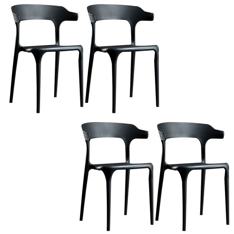 Plastic Modern Dining Chair Open Back Dining Side Chair for Kitchen