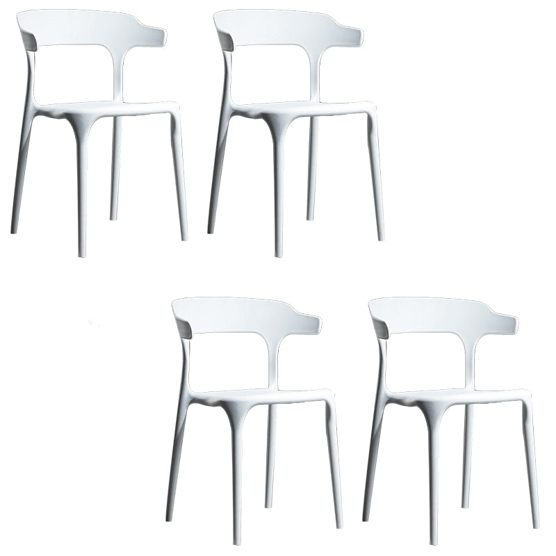 Plastic Modern Dining Chair Open Back Dining Side Chair for Kitchen
