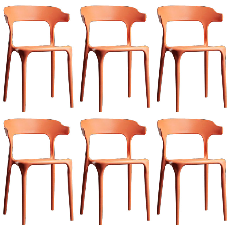 Plastic Modern Dining Chair Open Back Dining Side Chair for Kitchen