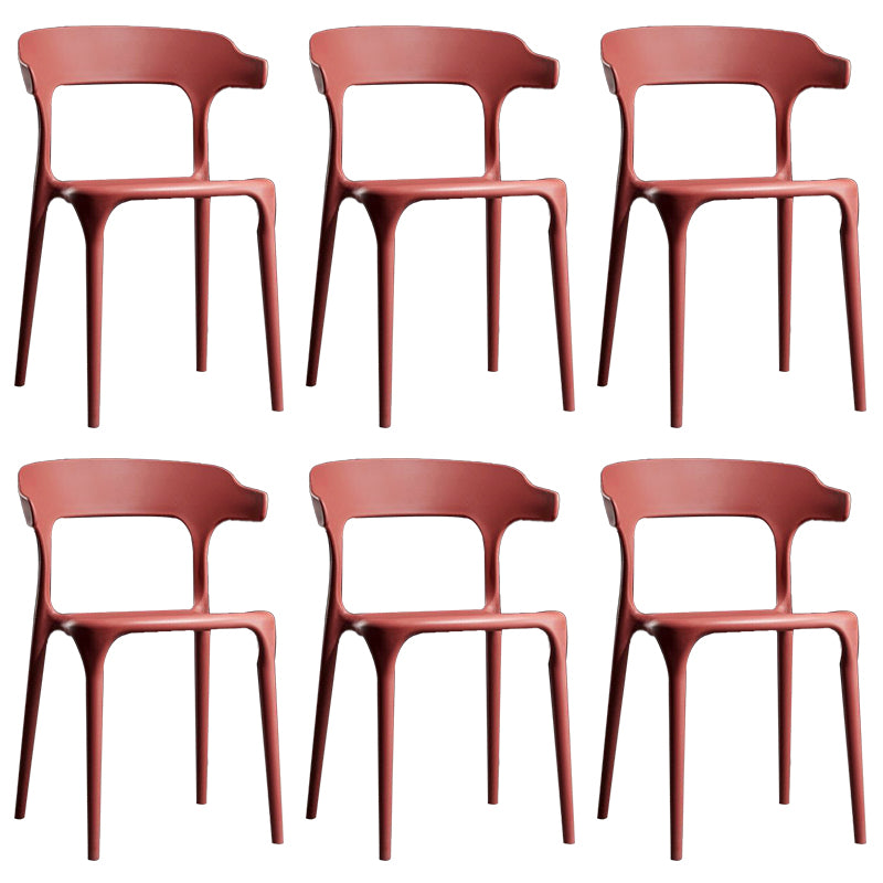 Plastic Modern Dining Chair Open Back Dining Side Chair for Kitchen