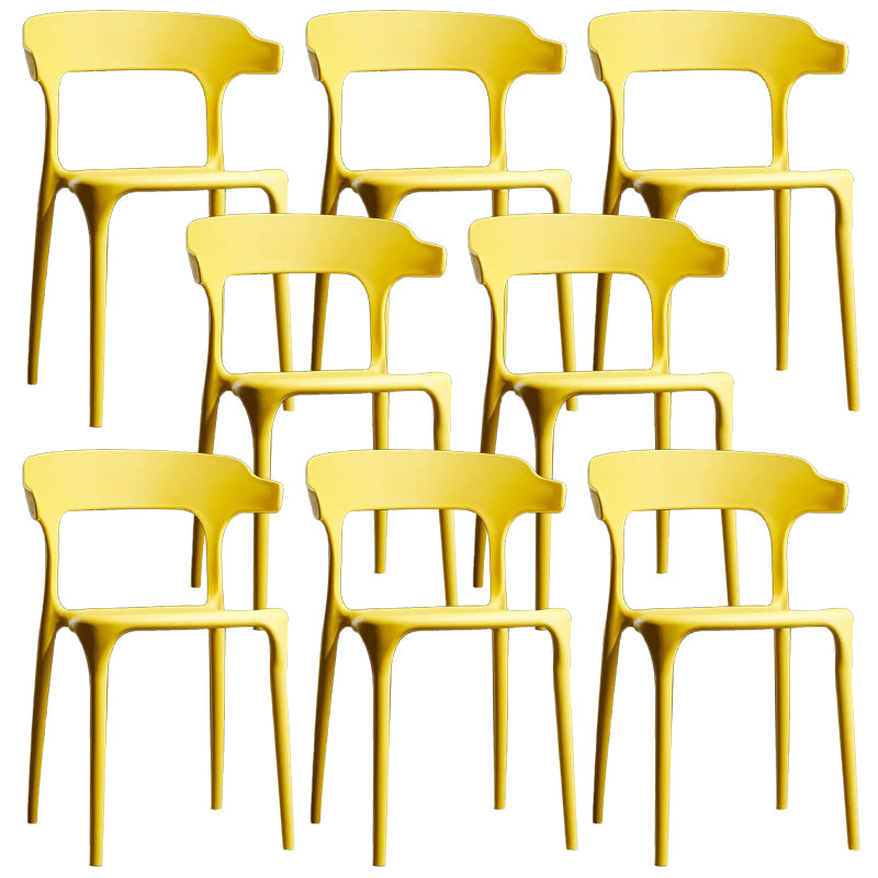 Plastic Modern Dining Chair Open Back Dining Side Chair for Kitchen