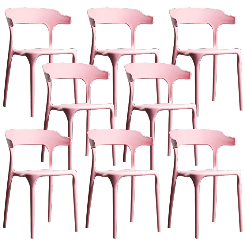Plastic Modern Dining Chair Open Back Dining Side Chair for Kitchen