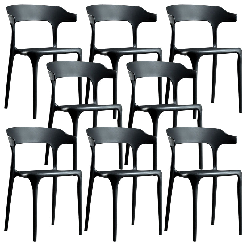 Plastic Modern Dining Chair Open Back Dining Side Chair for Kitchen