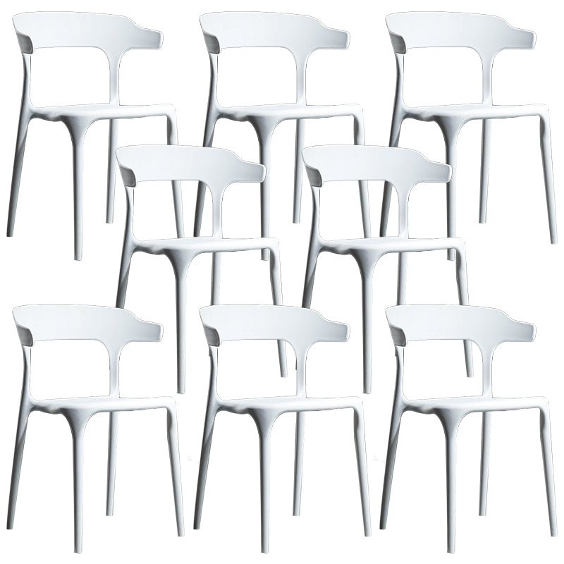 Plastic Modern Dining Chair Open Back Dining Side Chair for Kitchen