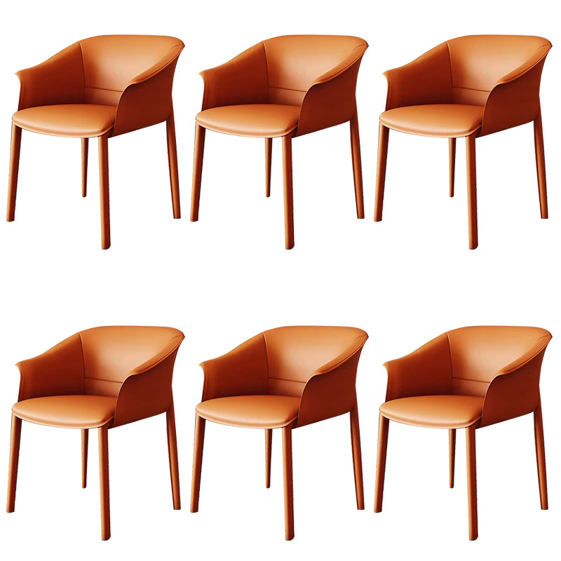 Modern Style Arm Chair Metal Solid Back Dining Room Chair for Kitchen