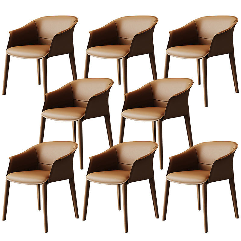 Modern Style Arm Chair Metal Solid Back Dining Room Chair for Kitchen