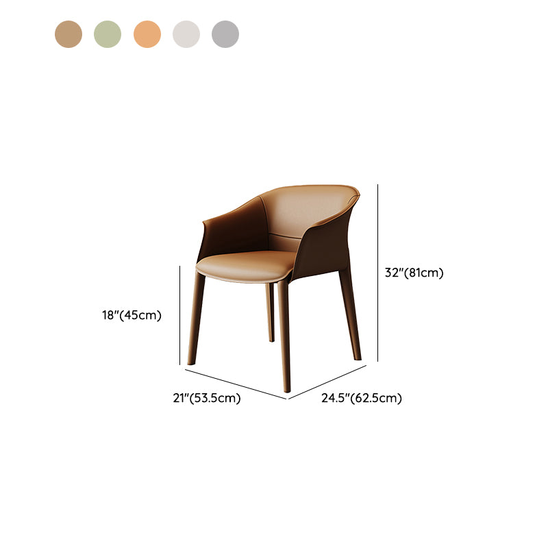 Modern Style Arm Chair Metal Solid Back Dining Room Chair for Kitchen