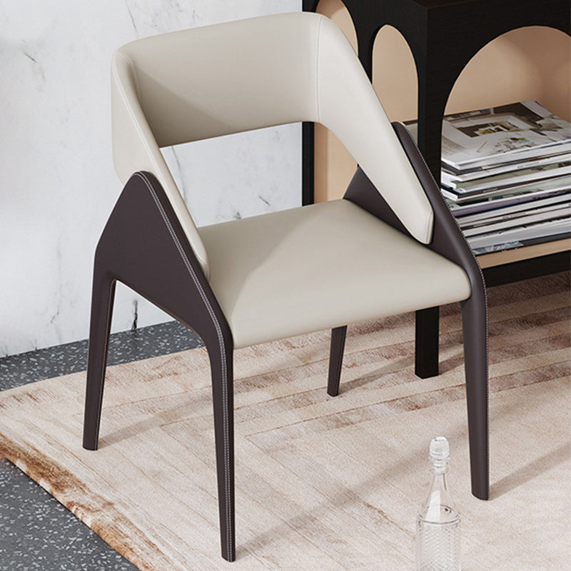 Modern Style Arm Chair Metal Open Back Dining Room Chair for Kitchen