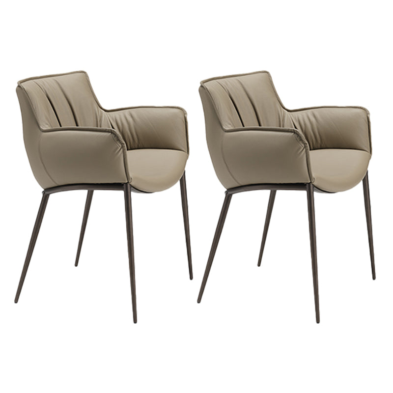 Industrial Arm Chair Metal Solid Back Dining Room Chair for Kitchen