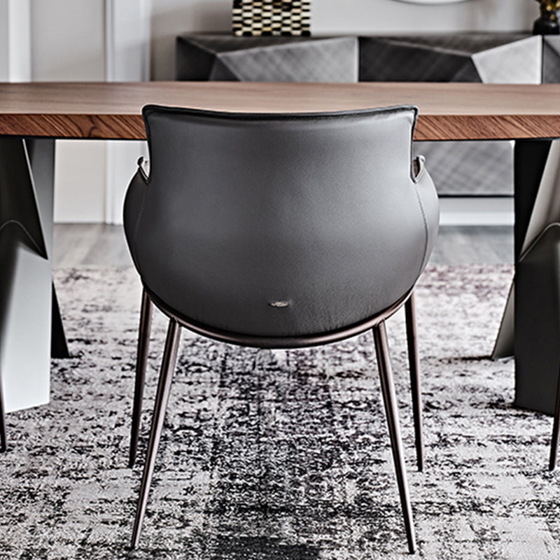 Industrial Arm Chair Metal Solid Back Dining Room Chair for Kitchen