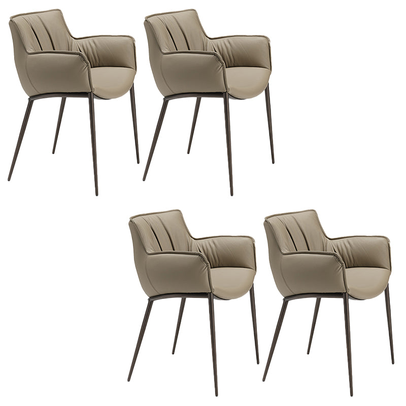 Industrial Arm Chair Metal Solid Back Dining Room Chair for Kitchen