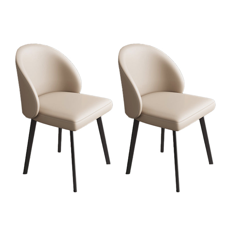 Industrial Style Side Chair Solid Back Metal Dining Room Chair for Kitchen