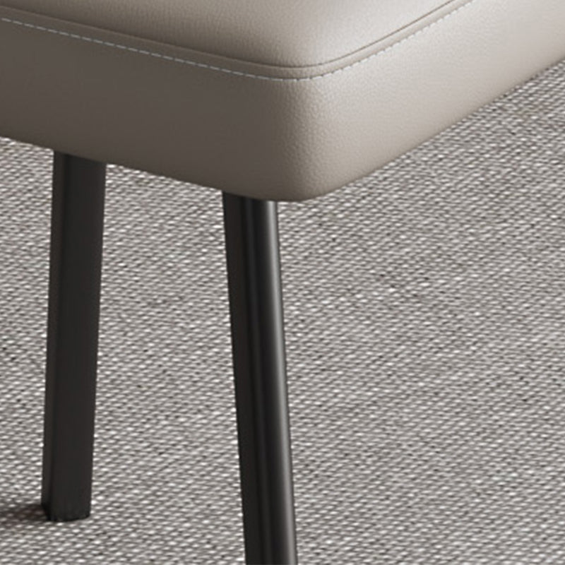 Industrial Style Side Chair Solid Back Metal Dining Room Chair for Kitchen