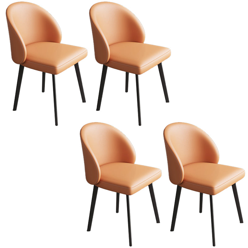 Industrial Style Side Chair Solid Back Metal Dining Room Chair for Kitchen