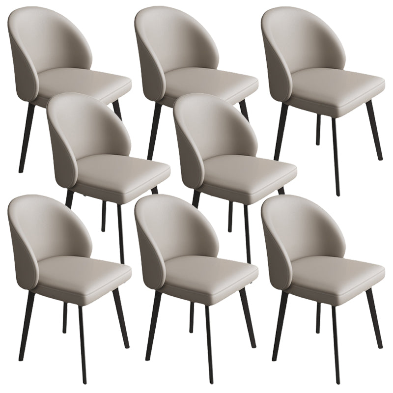 Industrial Style Side Chair Solid Back Metal Dining Room Chair for Kitchen