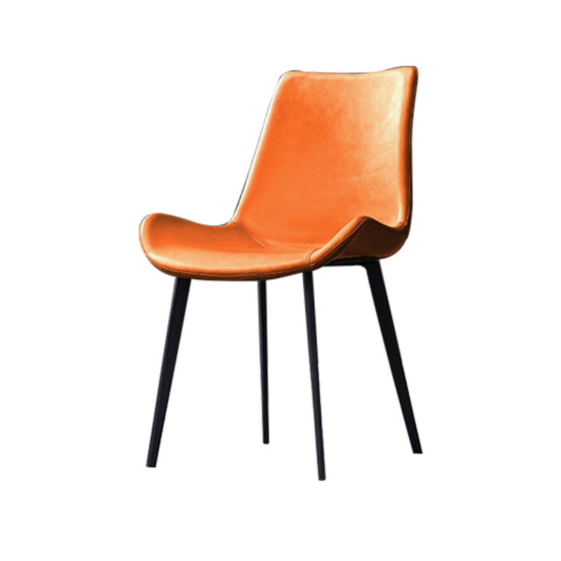 Industrial Style Side Chair Metal Solid Back Dining Room Chair for Kitchen