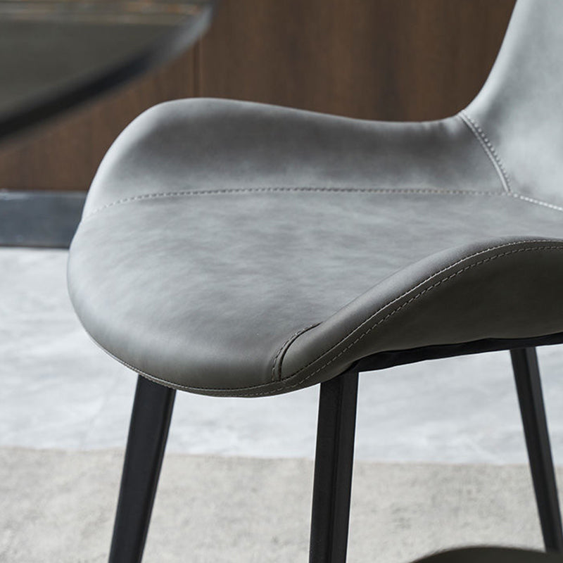 Industrial Style Side Chair Metal Solid Back Dining Room Chair for Kitchen