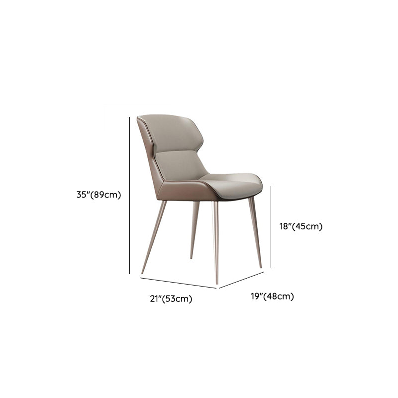 Modern Style Side Chair Metal Solid Back Dining Room Chair for Kitchen