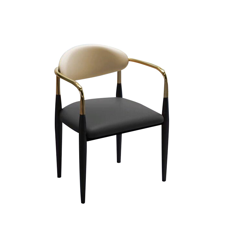 Faux Leather Glam Chair 20.9" Wide Open Back Dining Side Chair Set