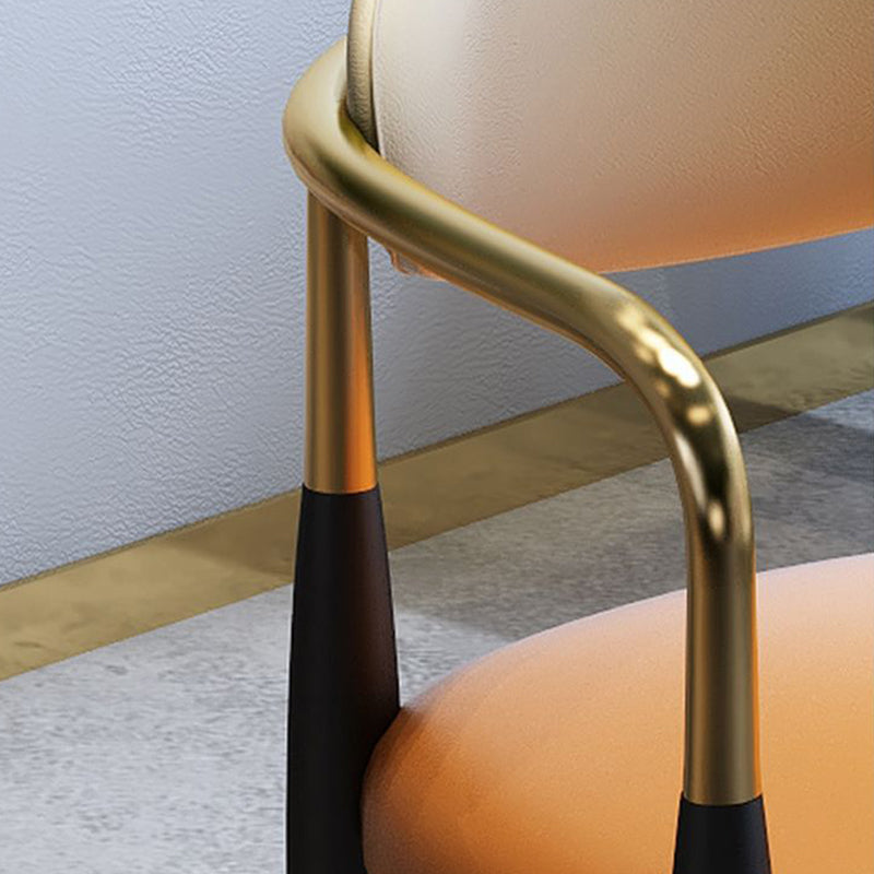 Faux Leather Glam Chair 20.9" Wide Open Back Dining Side Chair Set