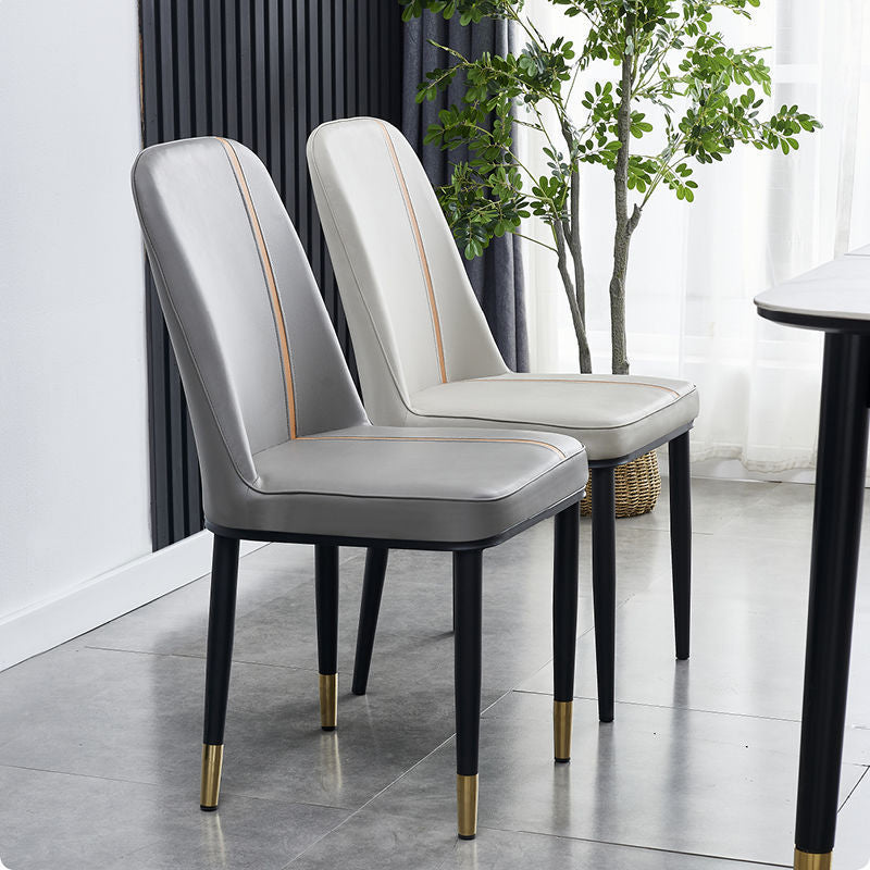 Faux Leather Dining Chairs Parsons Armless Dining Side Chair