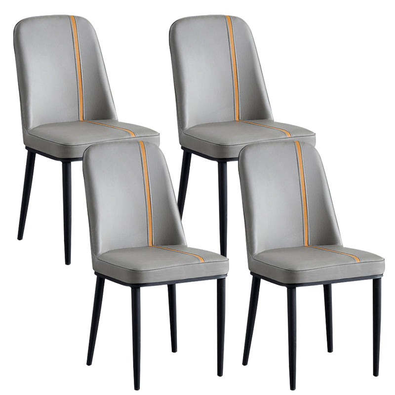 Faux Leather Dining Chairs Parsons Armless Dining Side Chair