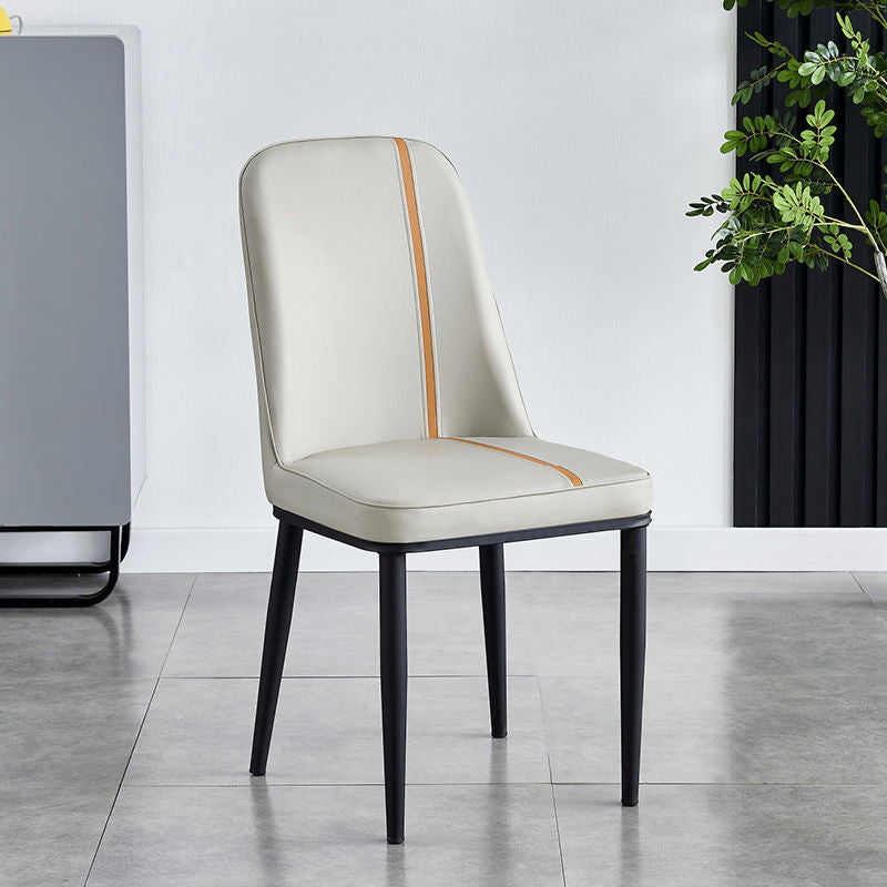 Faux Leather Dining Chairs Parsons Armless Dining Side Chair