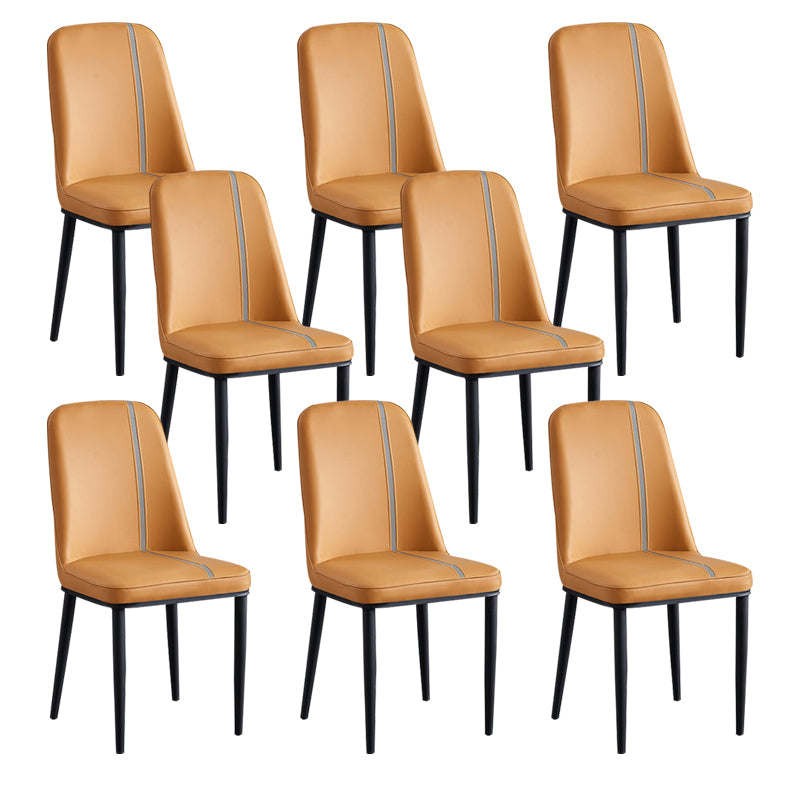 Faux Leather Dining Chairs Parsons Armless Dining Side Chair